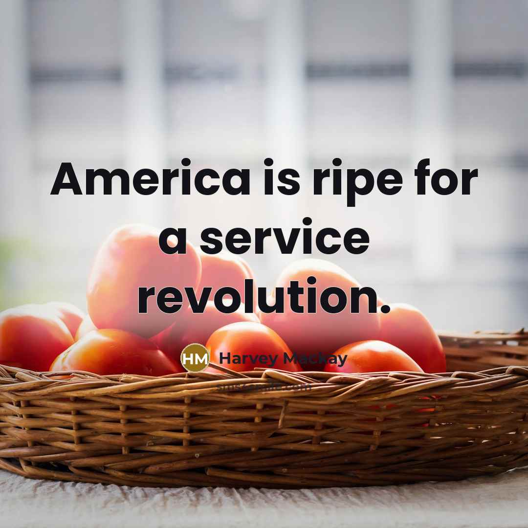 “America is ripe for a service revolution.…” quote by Harvey Mackay