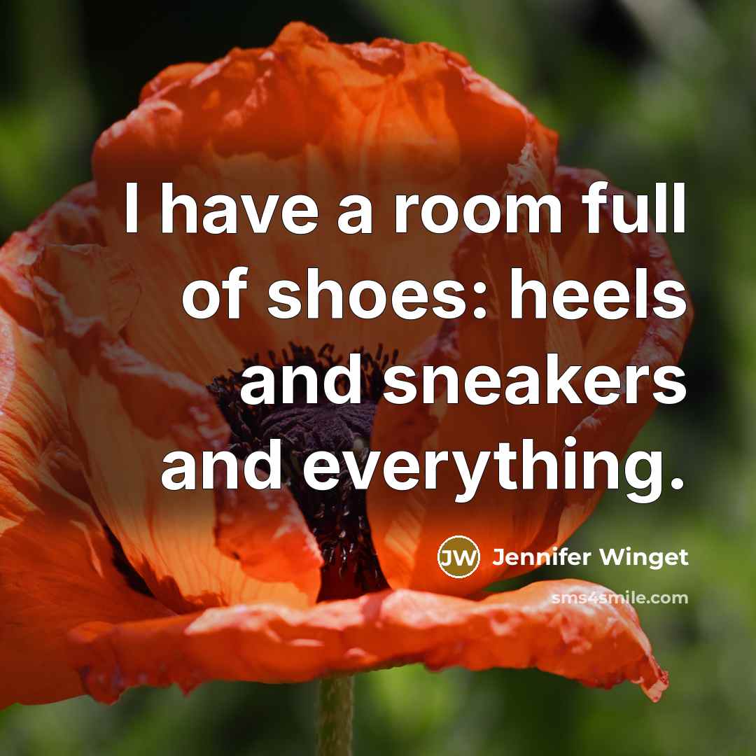 “I have a room full of shoes: heels and sneakers…” quote by Jennifer Winget