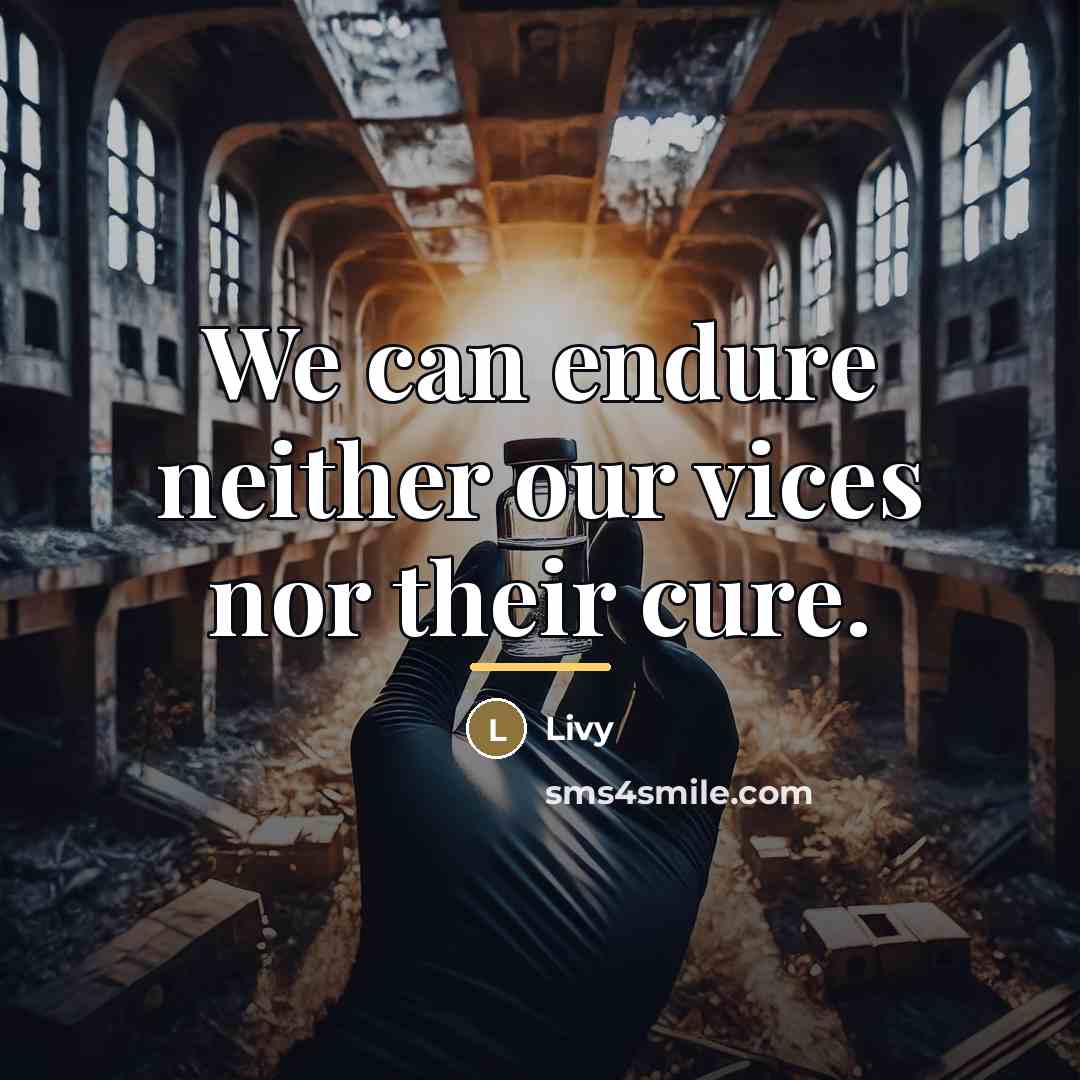 “We can endure neither our vices nor their cure.…” quote by Livy