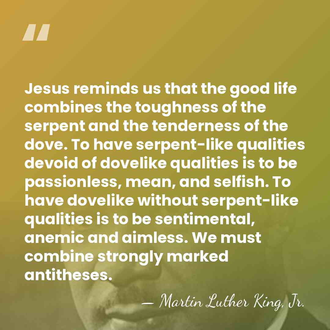 Jesus reminds us that the good life combines the toughness of the&hellip; - Martin Luther King, Jr.
