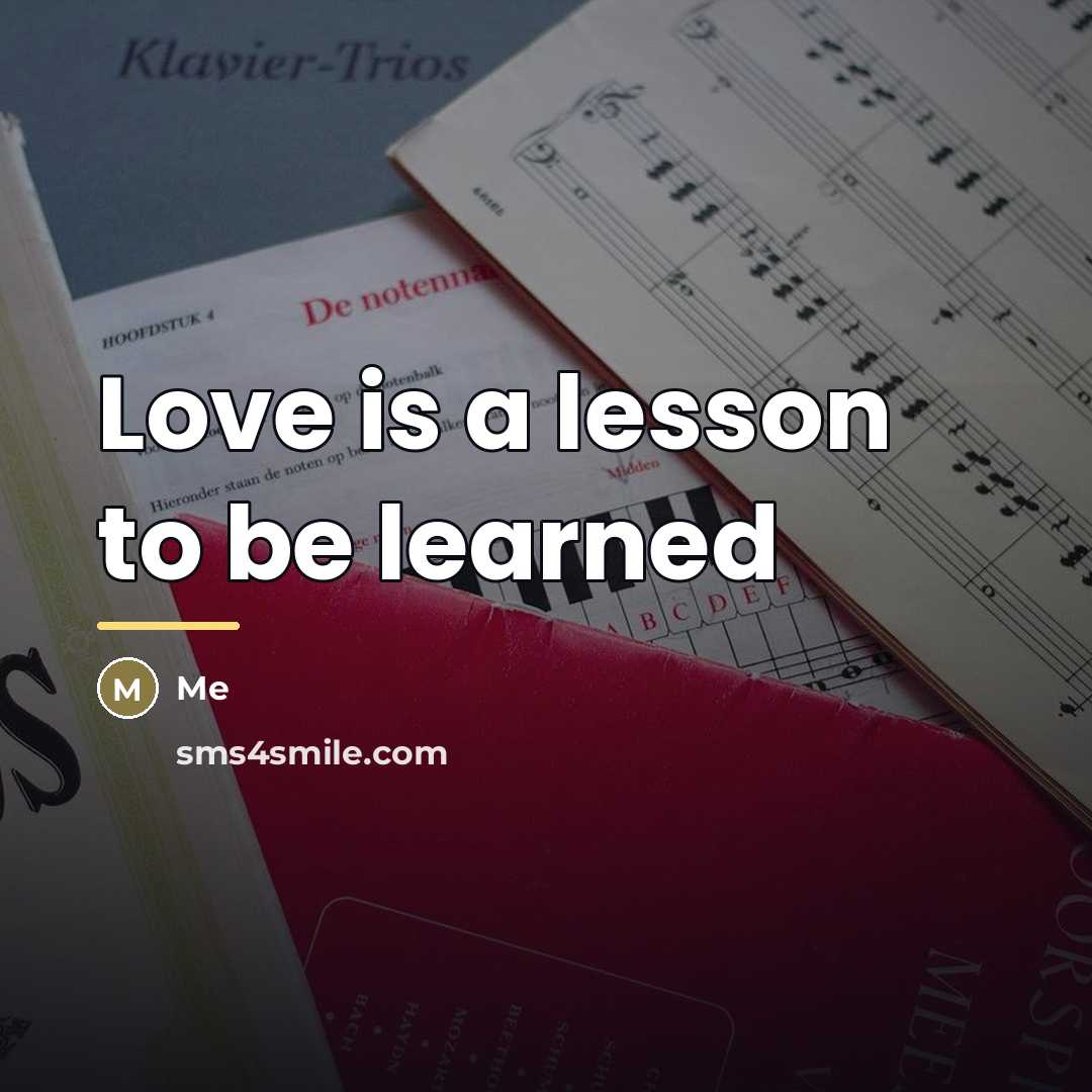“Love is a lesson to be learned…” quote by Me