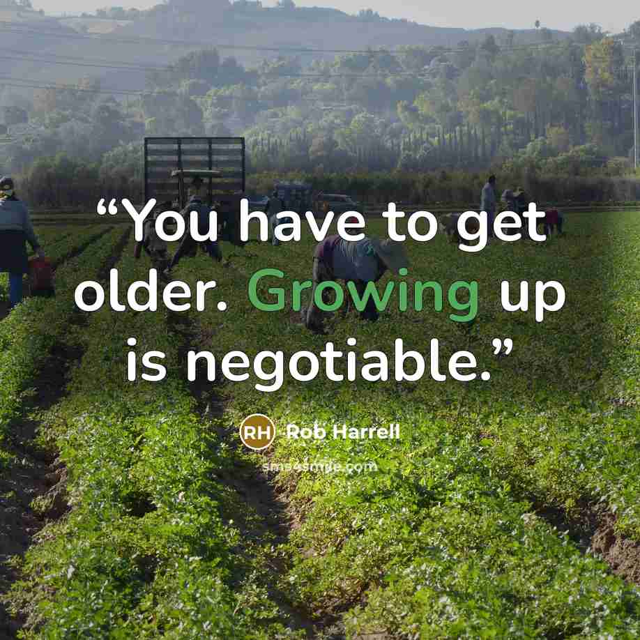 “You have to get older. Growing up is negotiable.” quote by Rob Harrell