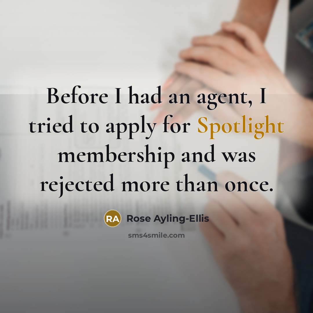 “Before I had an agent, I tried to apply for…” quote by Rose Ayling-Ellis