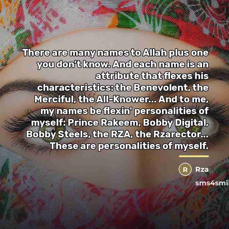 “There are many names to Allah plus one you don't…” quote by RZA