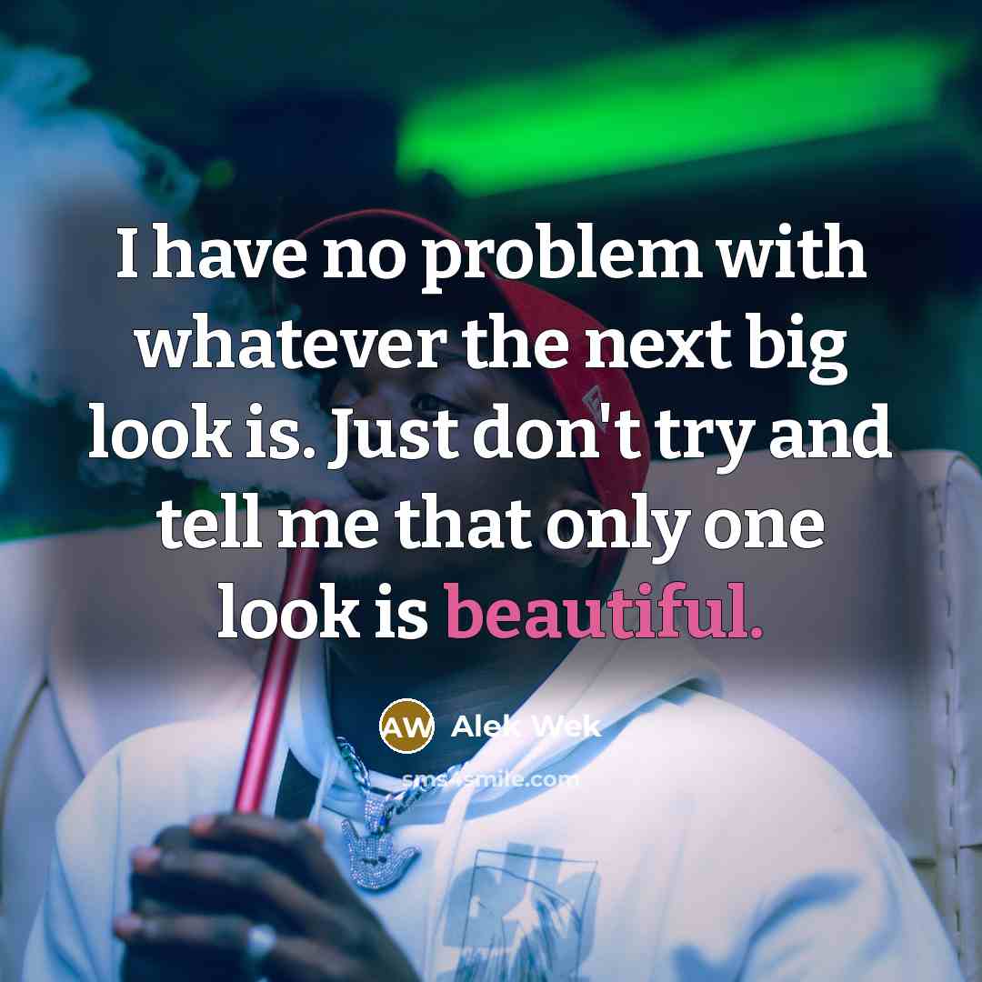 “I have no problem with whatever the next big look…” quote by Alek Wek