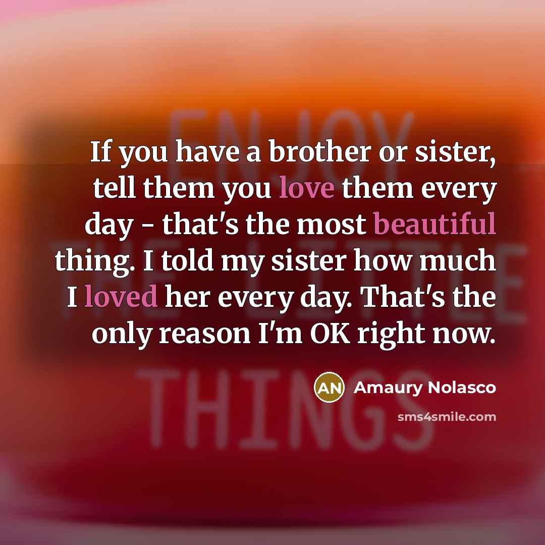 “If you have a brother or sister, tell them you…” quote by Amaury Nolasco