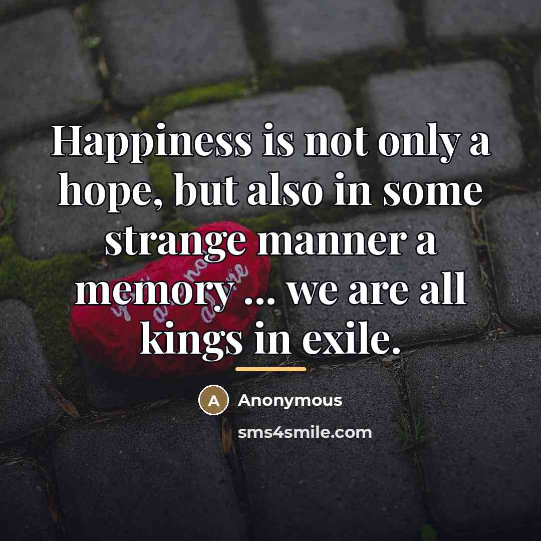 “Happiness is not only a hope, but also in some…” quote by Anonymous