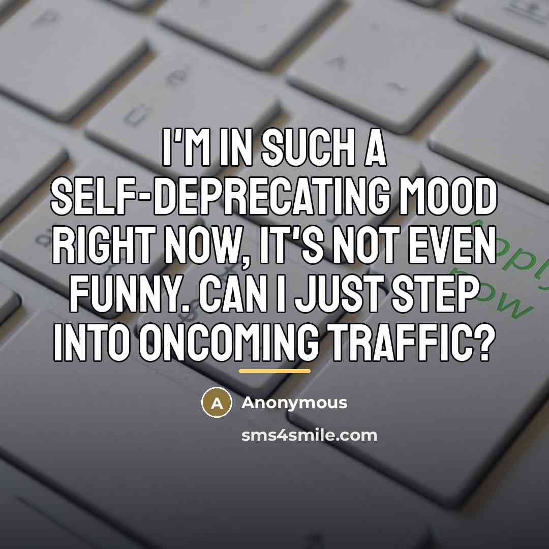 “I'm in such a self-deprecating mood right now, it's not…” quote by Anonymous