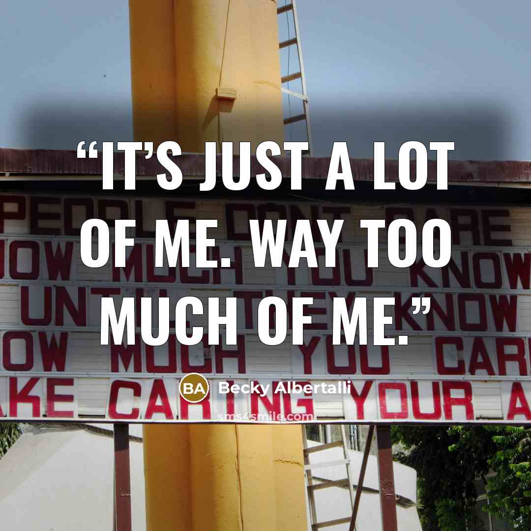 “It’s just a lot of me. Way too much of me.” quote by Becky Albertalli