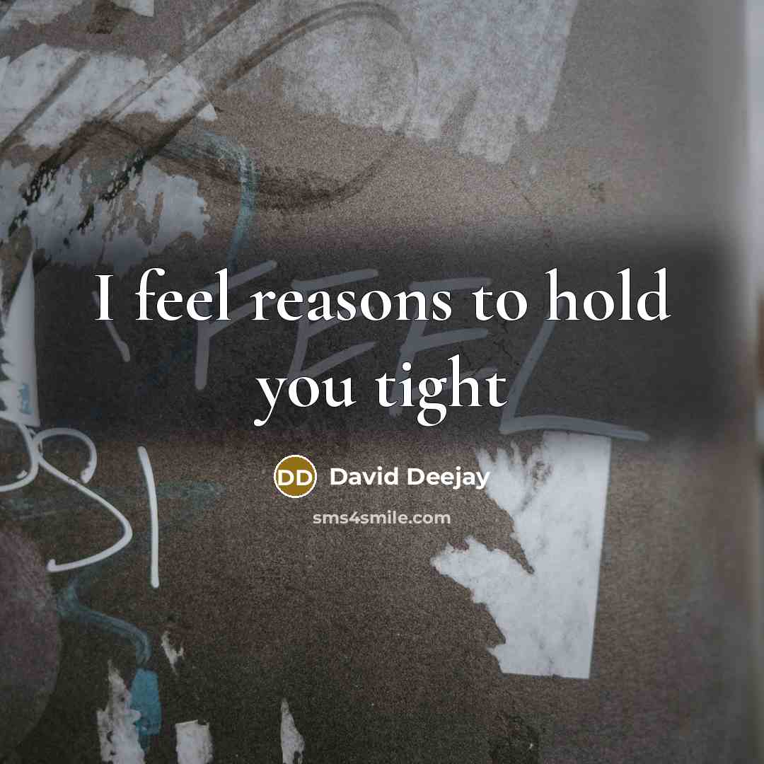 “I feel reasons to hold you tight” quote by David Deejay