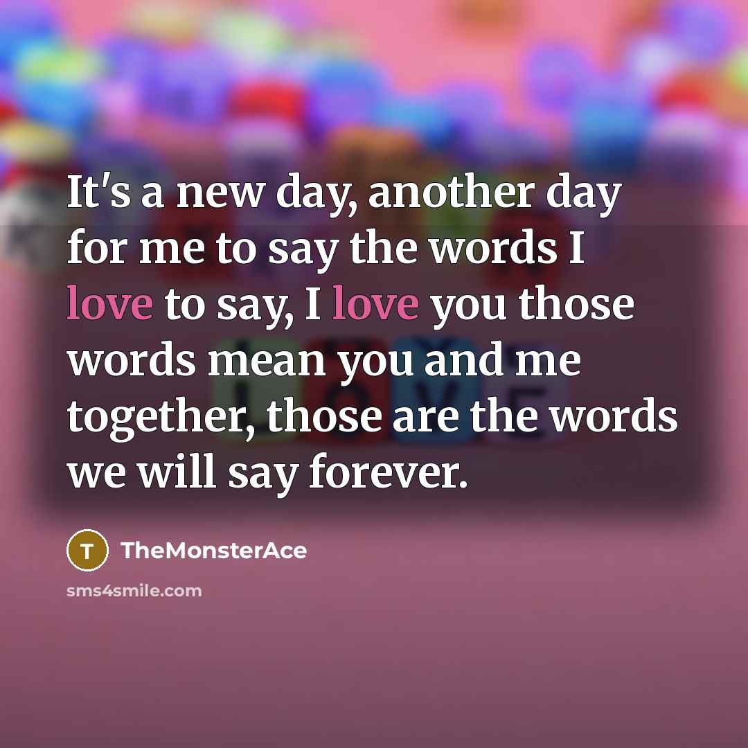 “It's a new day, another day for me to say…” quote by TheMonsterAce