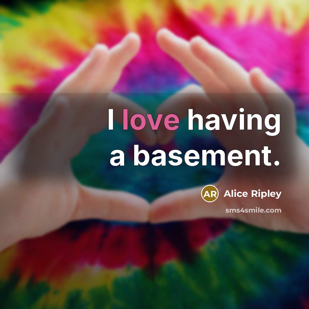 “I love having a basement.…” quote by Alice Ripley