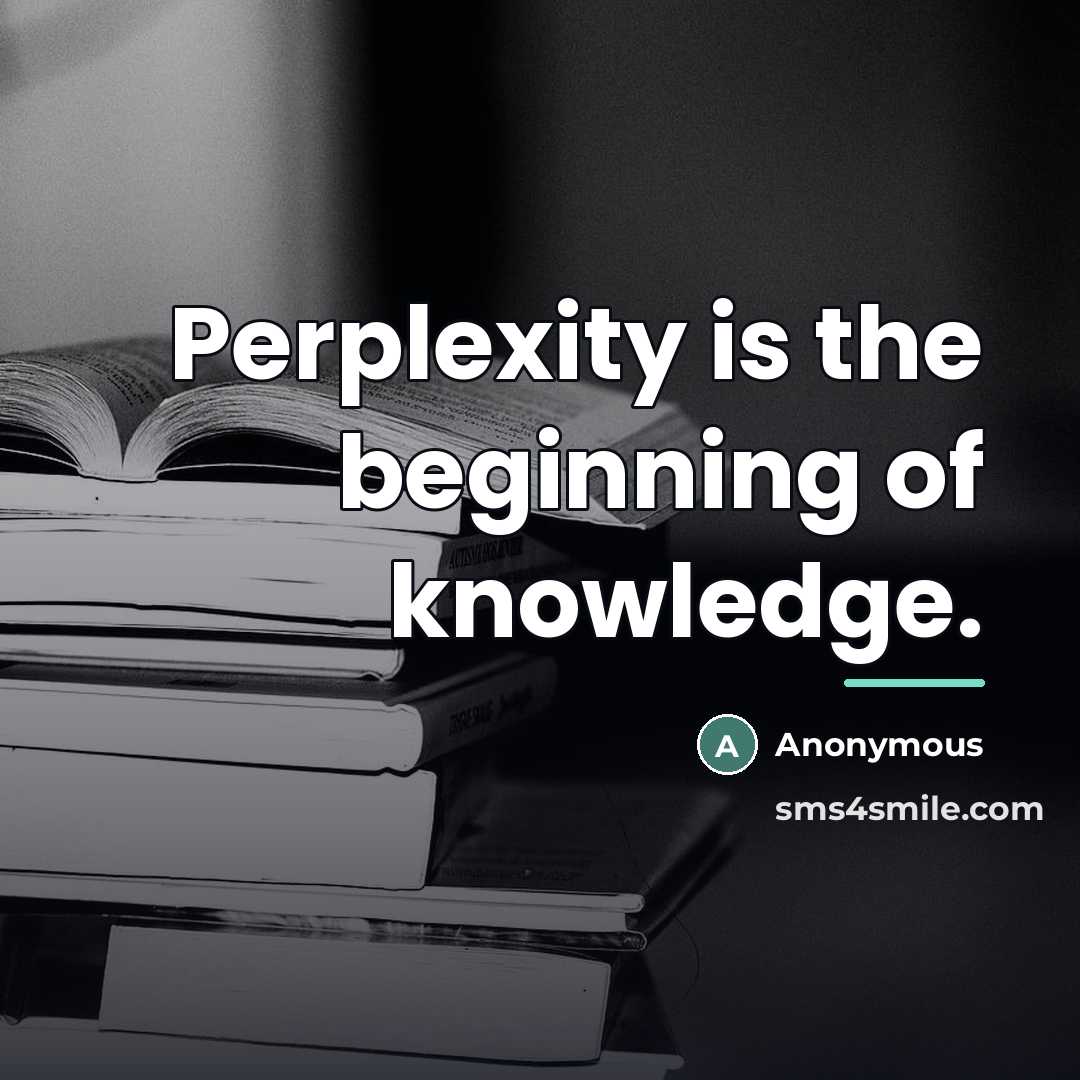 “Perplexity is the beginning of knowledge.…” quote by Anonymous