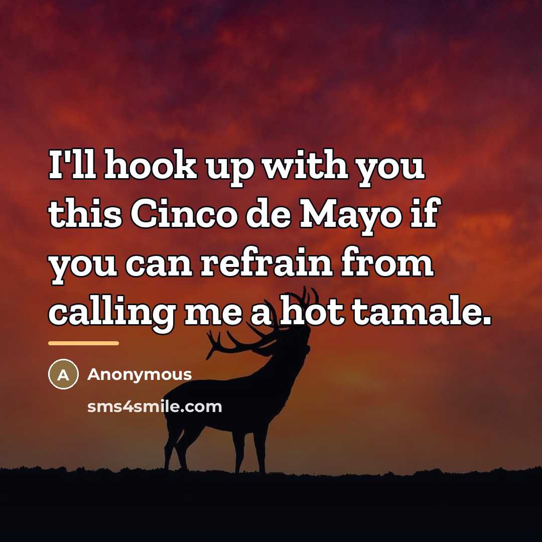 “I'll hook up with you this Cinco de Mayo if…” quote by Anonymous