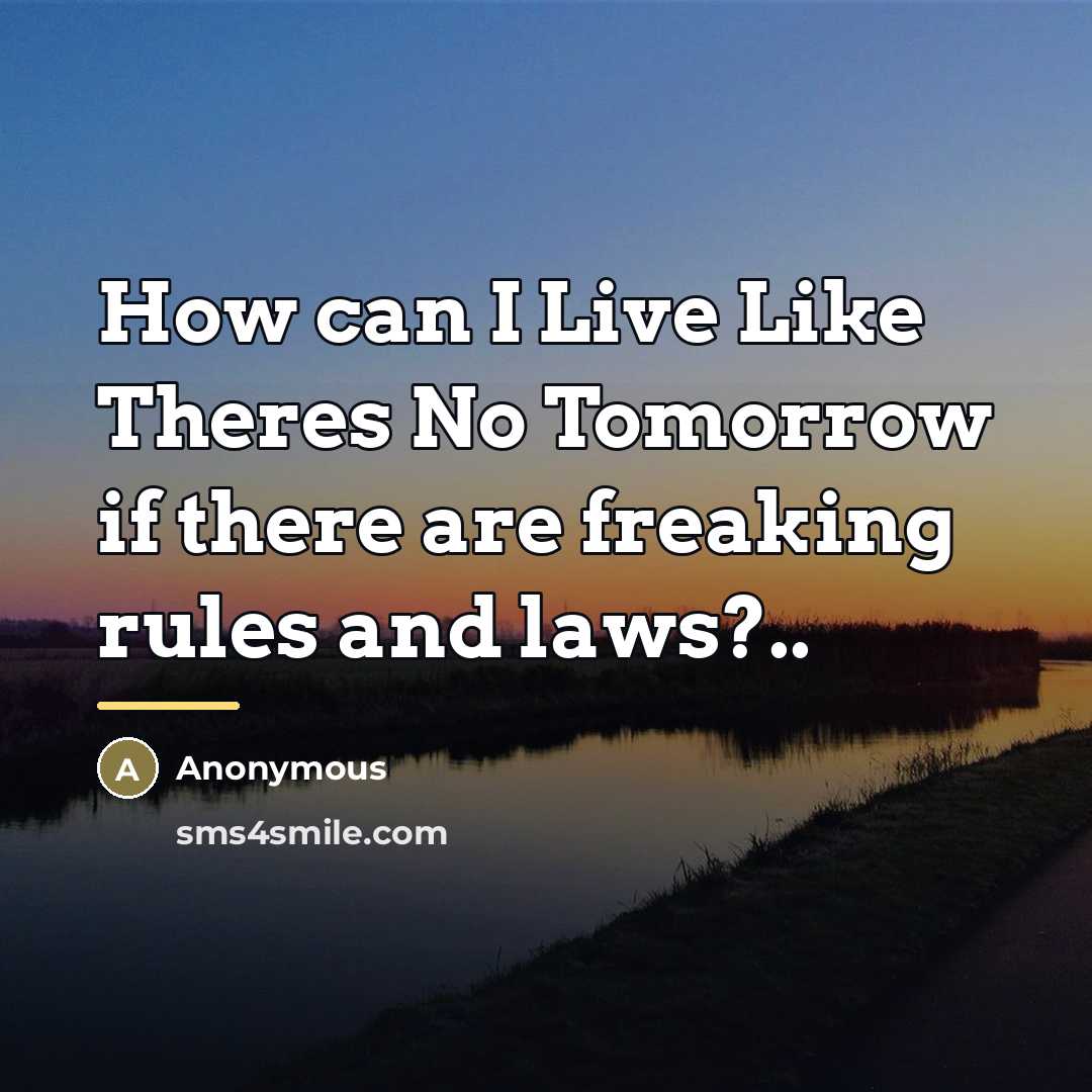 “How can I Live Like Theres No Tomorrow if there…” quote by Anonymous