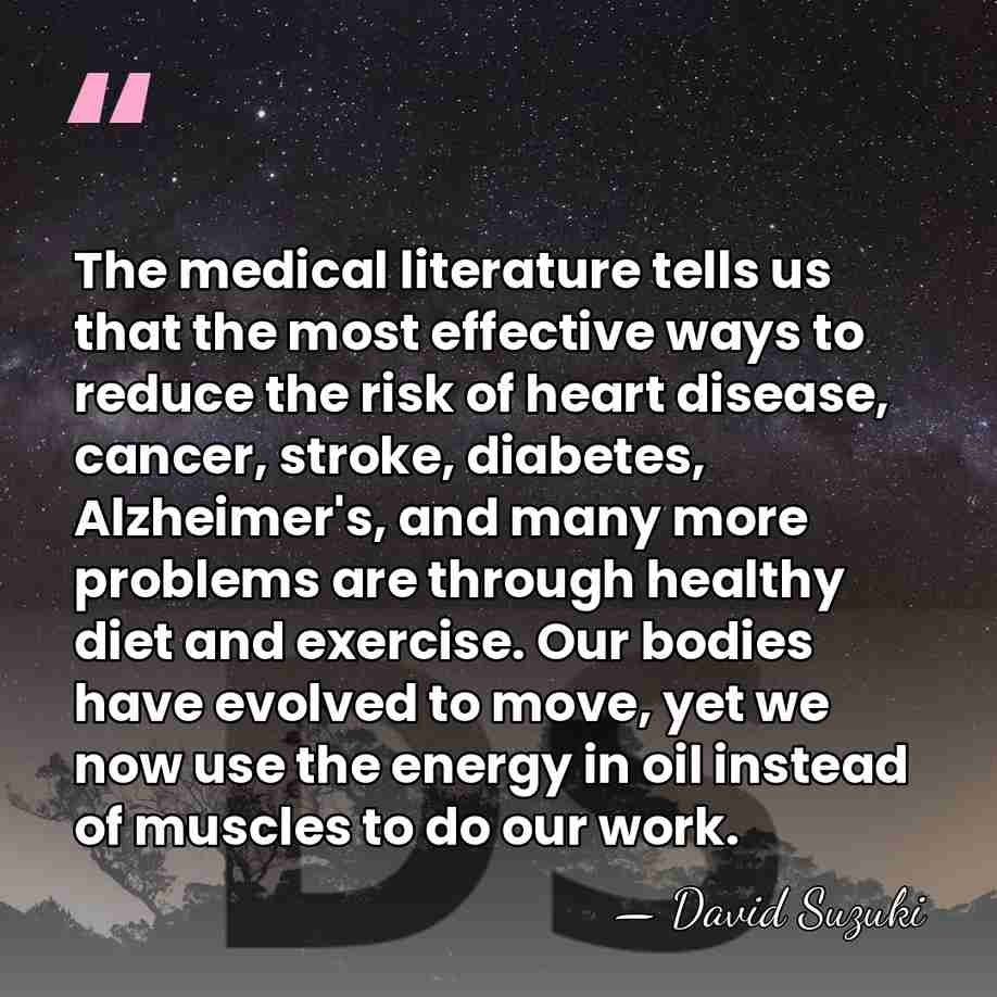 The medical literature tells us that the most effective ways to reduce&hellip; - David Suzuki