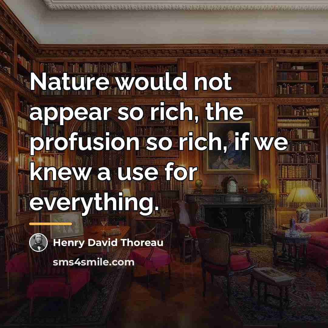 “Nature would not appear so rich, the profusion so rich,…” quote by Henry David Thoreau