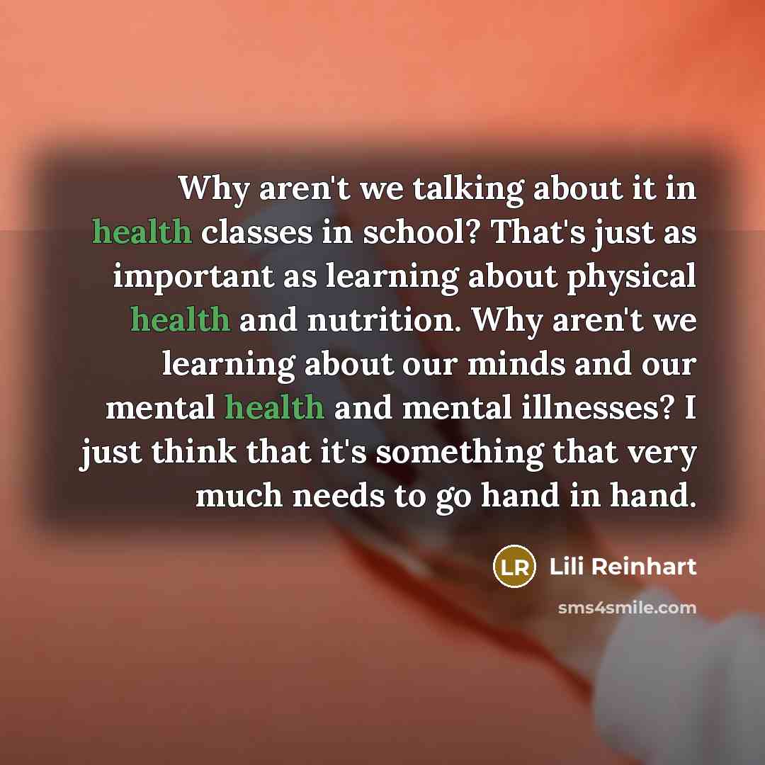 “Why aren't we talking about it in health classes in…” quote by Lili Reinhart