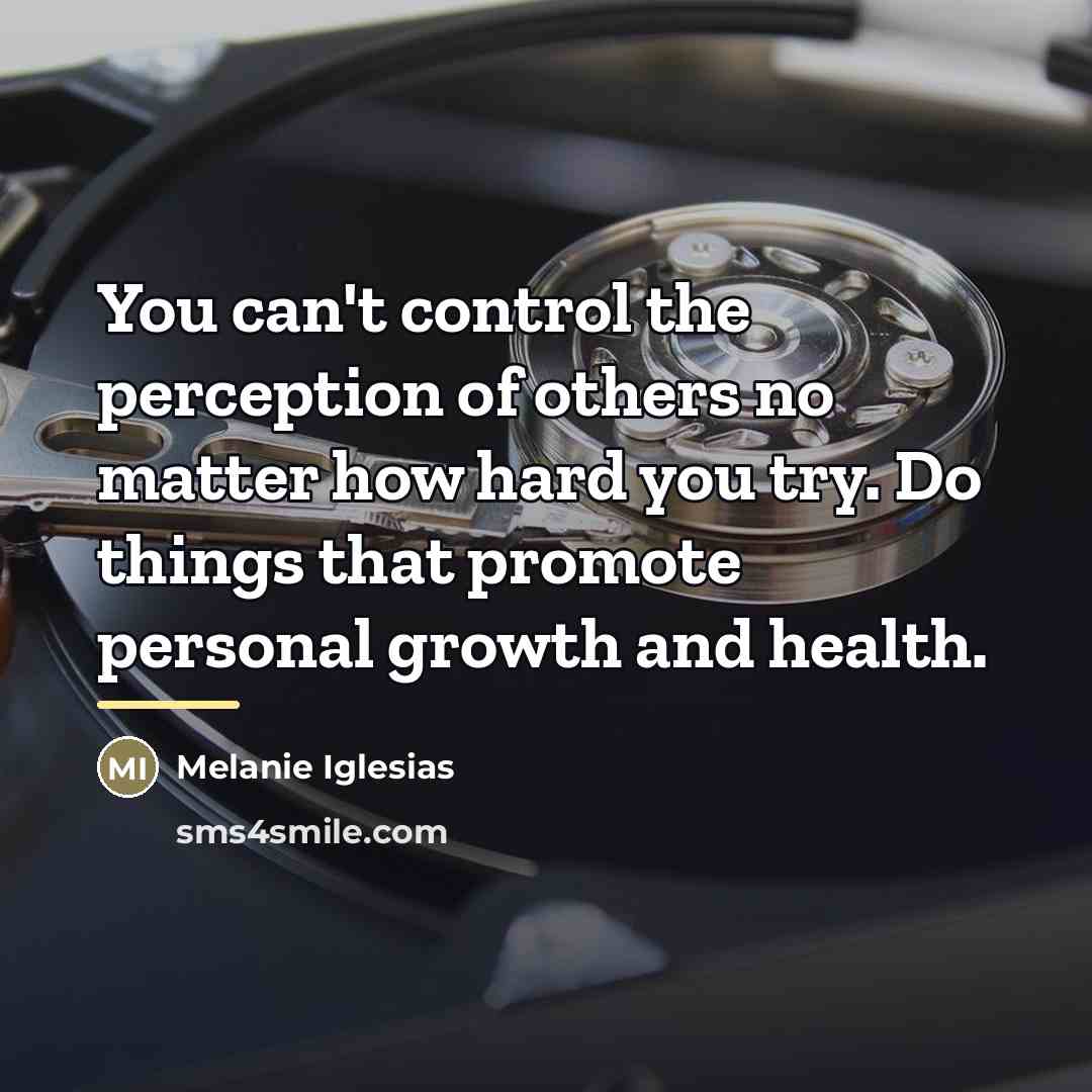 “You can't control the perception of others no matter how…” quote by Melanie Iglesias
