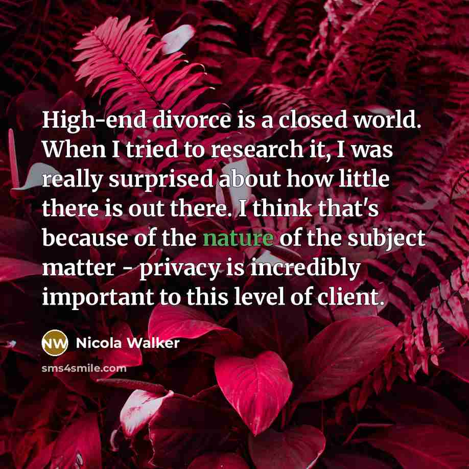 “High-end divorce is a closed world. When I tried to…” quote by Nicola Walker