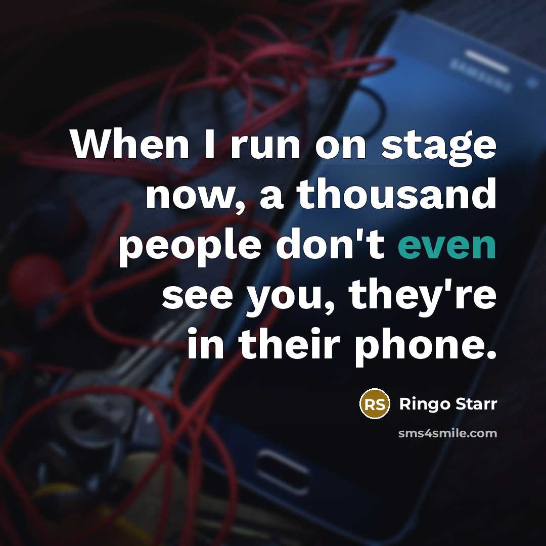 “When I run on stage now, a thousand people don't…” quote by Ringo Starr
