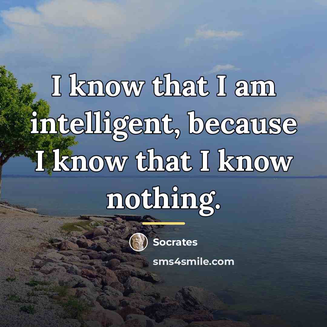 “I know that I am intelligent, because I know that…” quote by Socrates