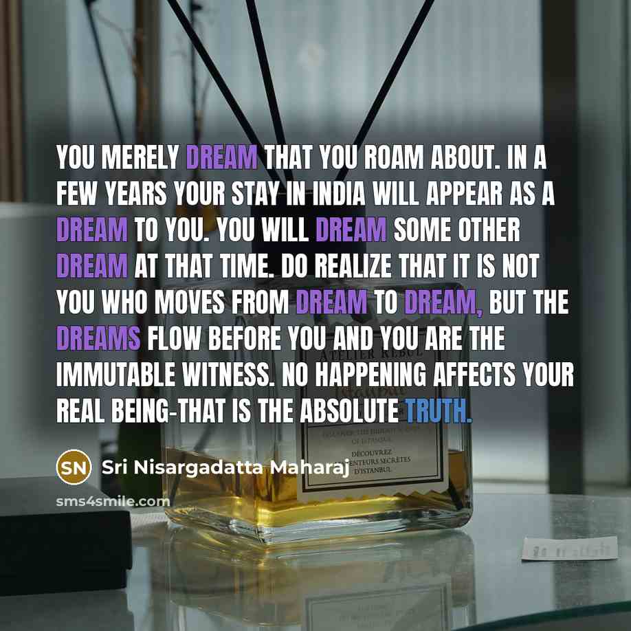“You merely dream that you roam about. In a few…” quote by Sri Nisargadatta Maharaj