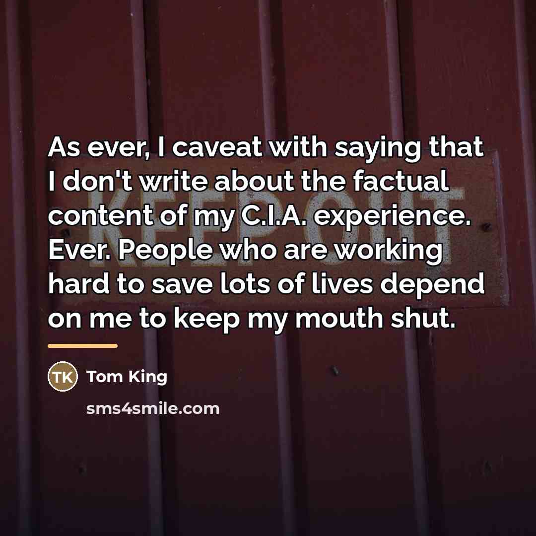 “As ever, I caveat with saying that I don't write…” quote by Tom King