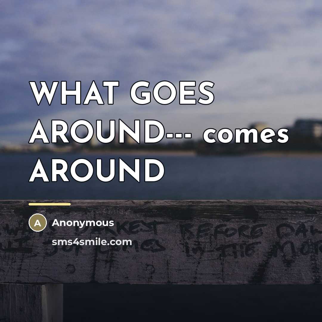 “WHAT GOES AROUND--- comes AROUND…” quote by Anonymous