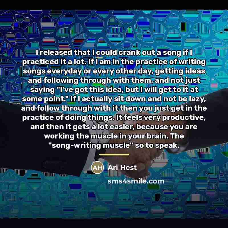 “I released that I could crank out a song if…” quote by Ari Hest