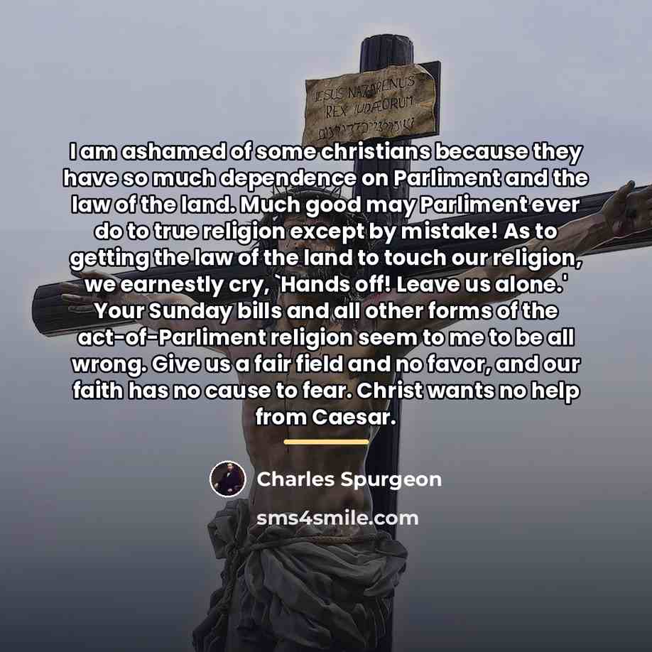 “I am ashamed of some christians because they have so…” quote by Charles Spurgeon
