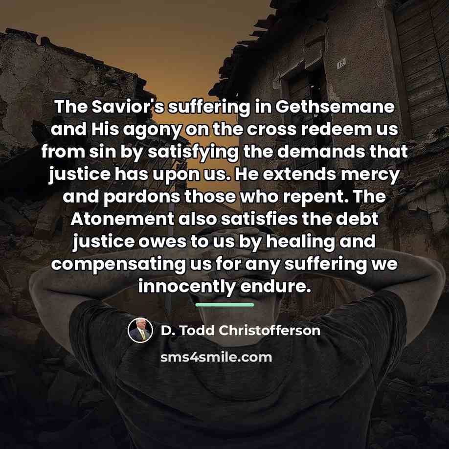 “The Savior's suffering in Gethsemane and His agony on the…” quote by D. Todd Christofferson