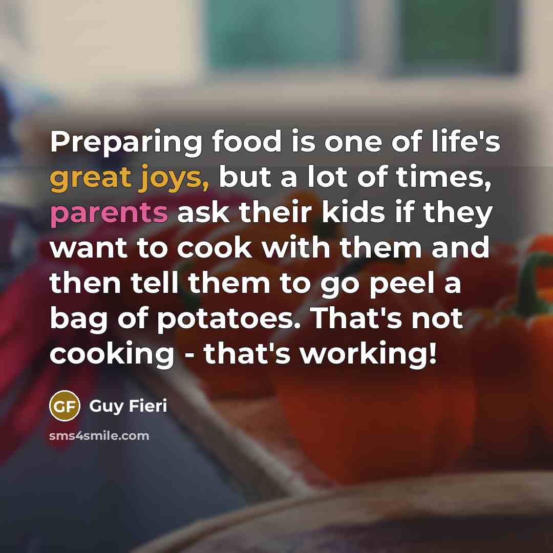 “Preparing food is one of life's great joys, but a…” quote by Guy Fieri