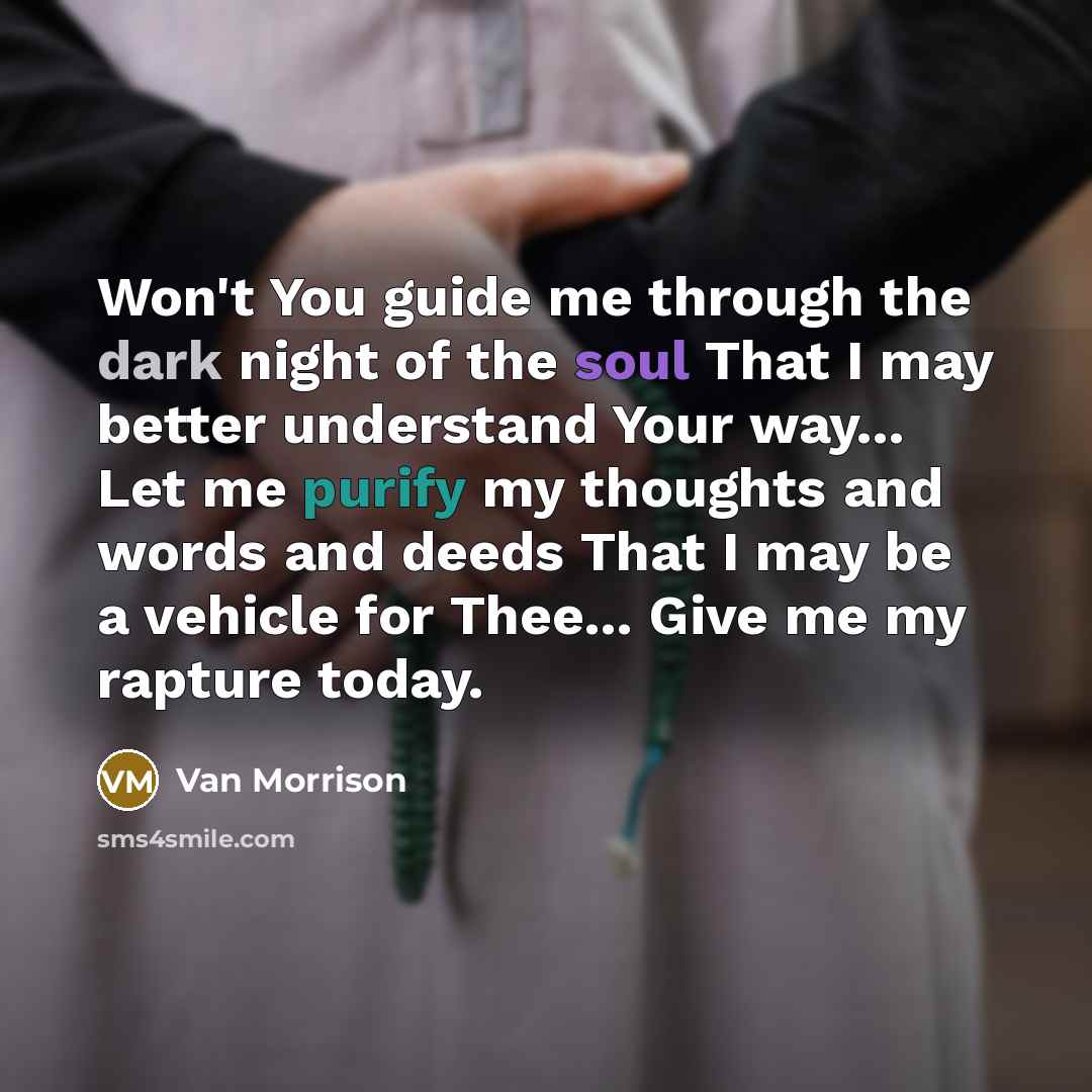 “Won't You guide me through the dark night of the…” quote by Van Morrison