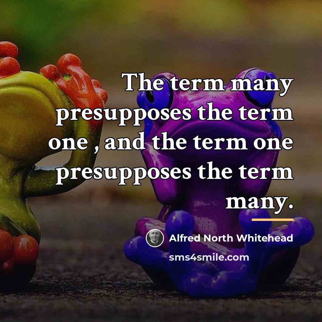 “The term many presupposes the term one , and the…” quote by Alfred North Whitehead