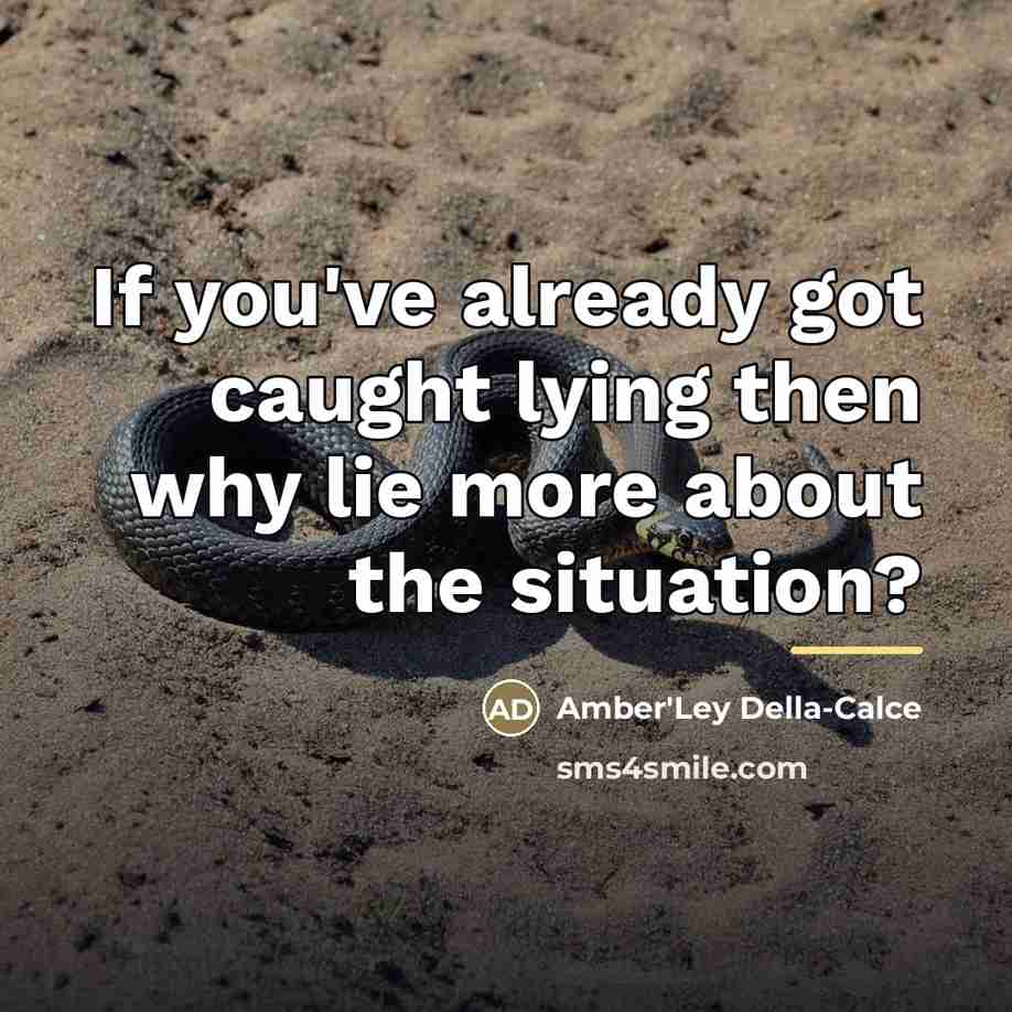 “If you've already got caught lying then why lie more…” quote by Amber'Ley Della-Calce