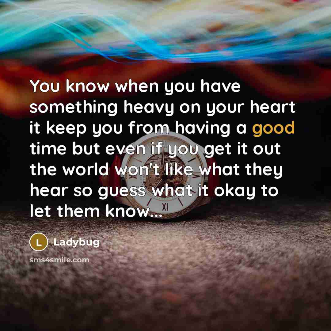 “You know when you have something heavy on your heart…” quote by Ladybug