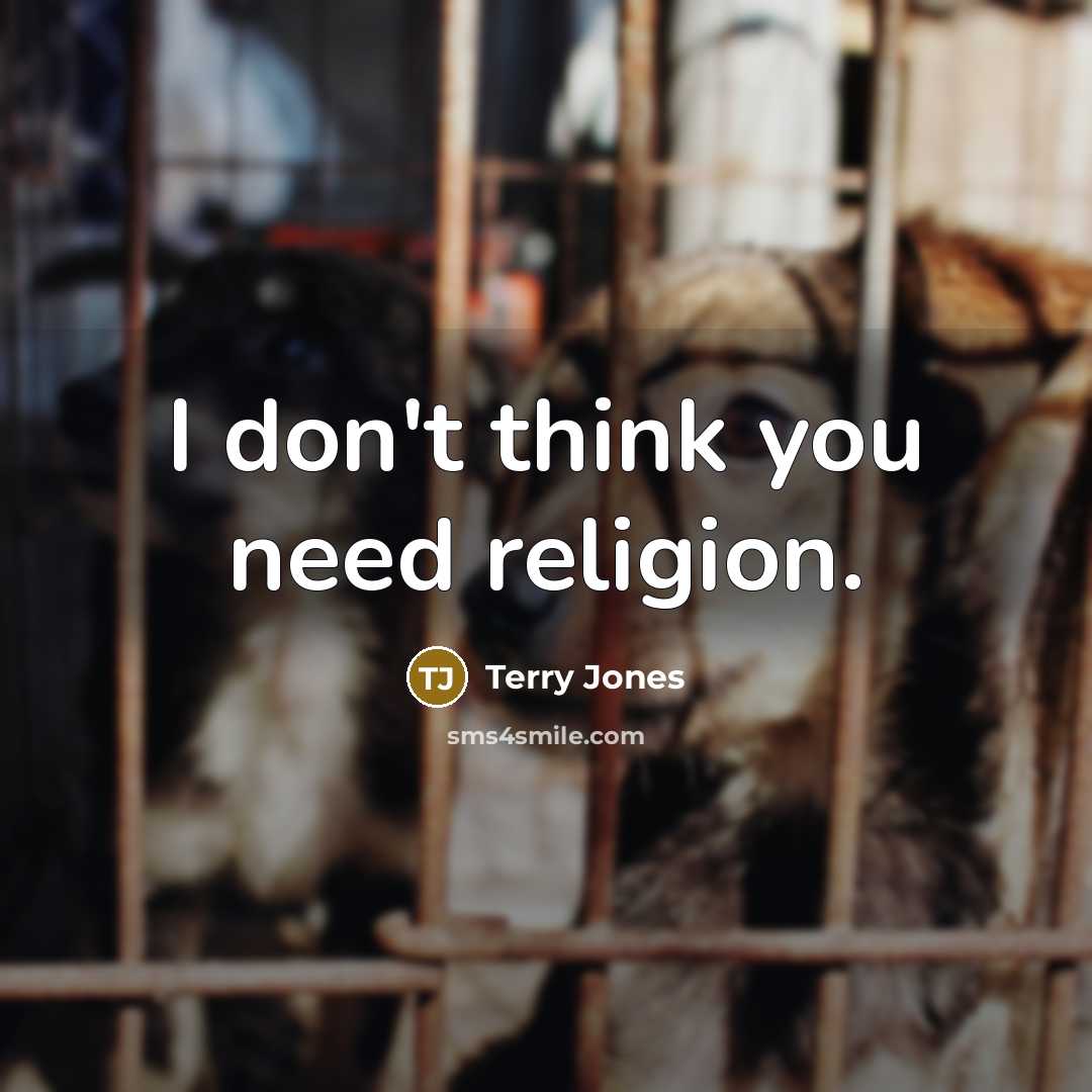 “I don't think you need religion.…” quote by Terry Jones