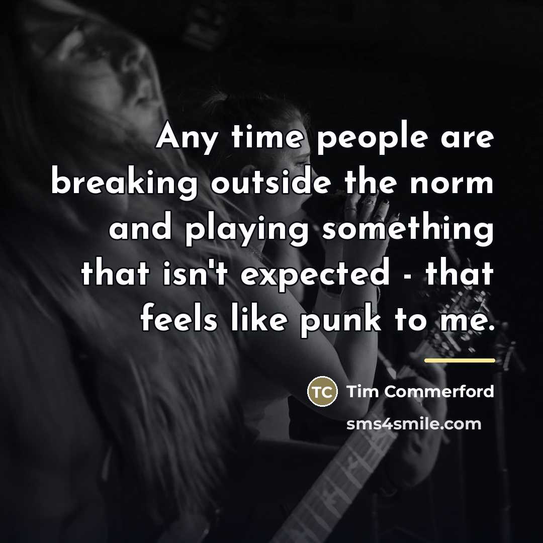 “Any time people are breaking outside the norm and playing…” quote by Tim Commerford