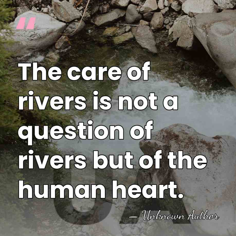 The care of rivers is not a question of rivers but of&hellip; - Shozo Tanaka