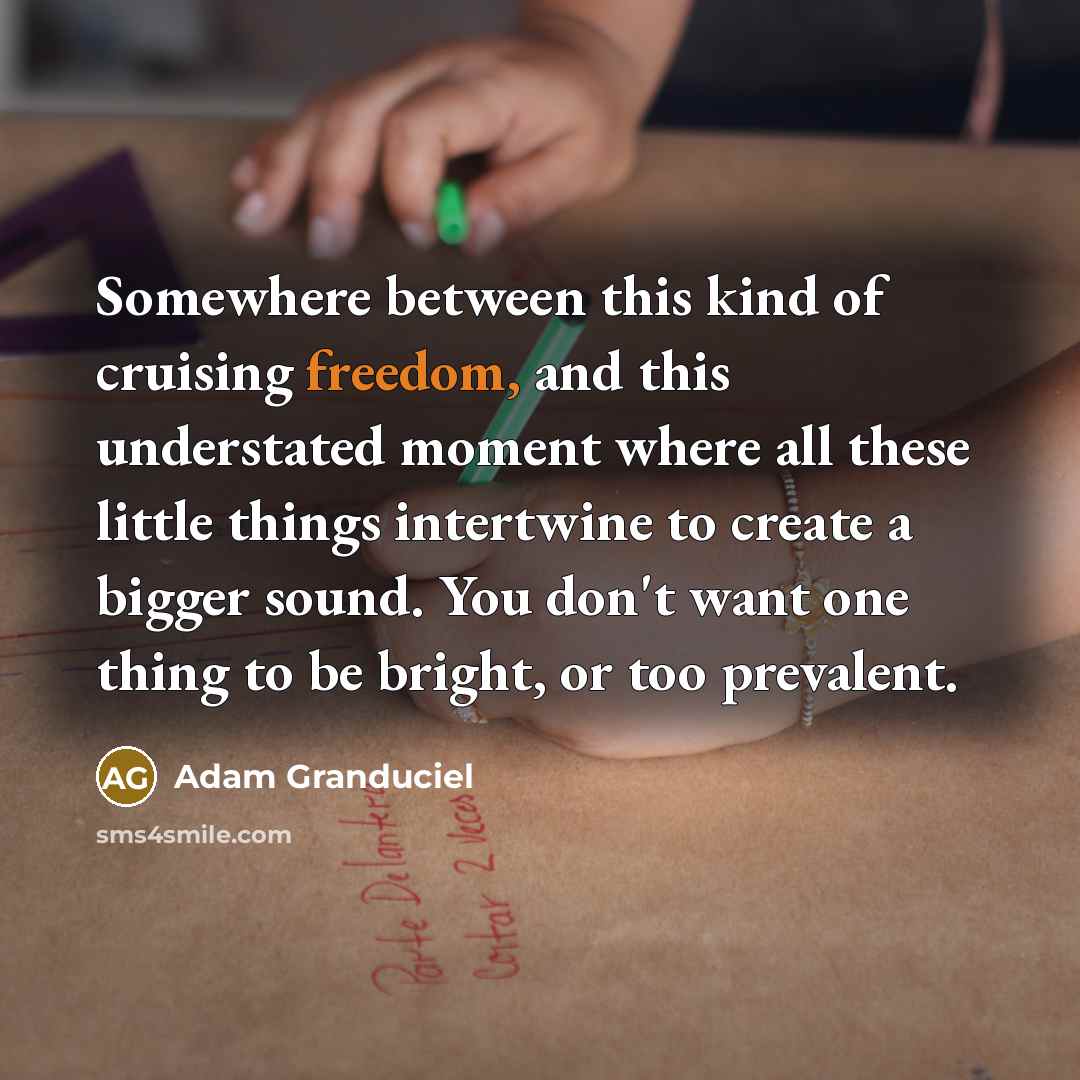 “Somewhere between this kind of cruising freedom, and this understated…” quote by Adam Granduciel