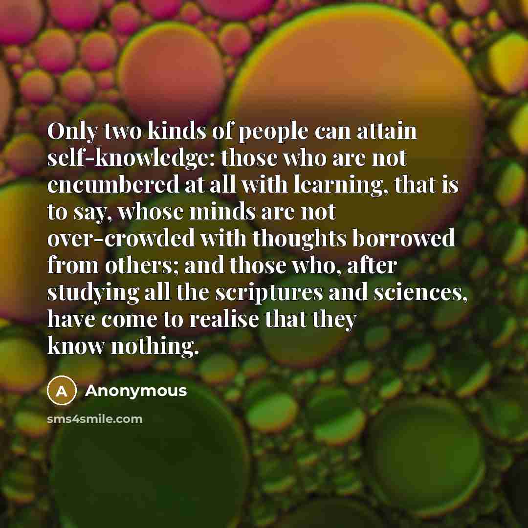 “Only two kinds of people can attain self-knowledge: those who…” quote by Anonymous