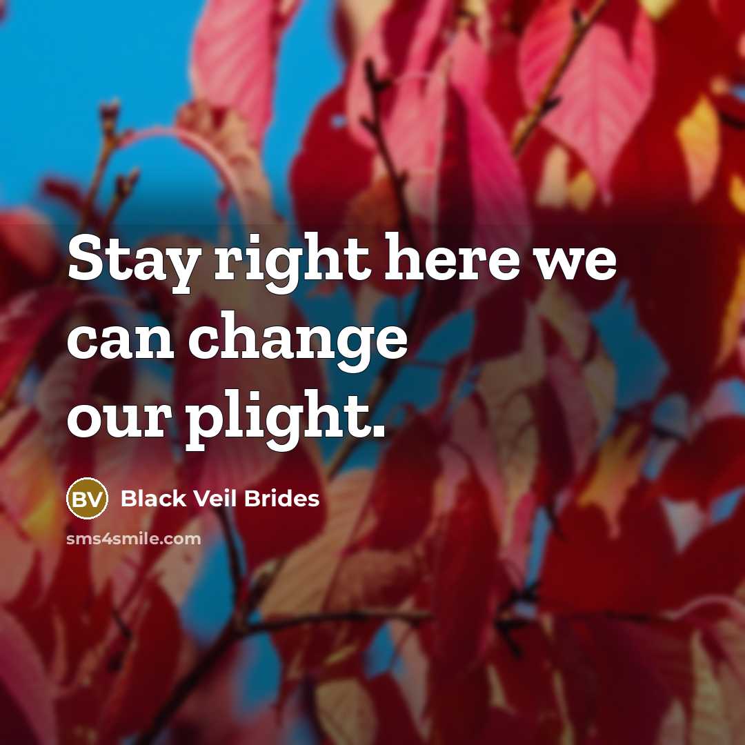 “Stay right here we can change our plight.…” quote by Black Veil Brides