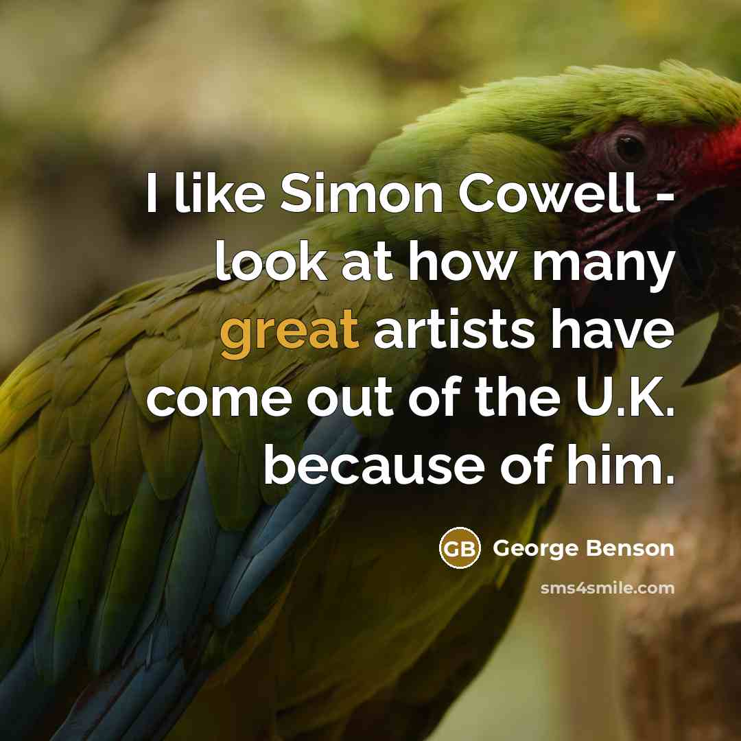 “I like Simon Cowell - look at how many great…” quote by George Benson