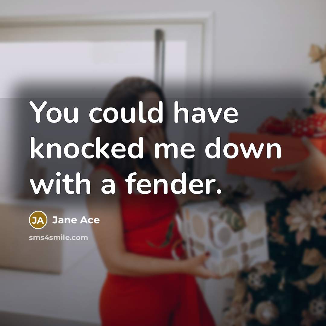 “You could have knocked me down with a fender.…” quote by Jane Ace