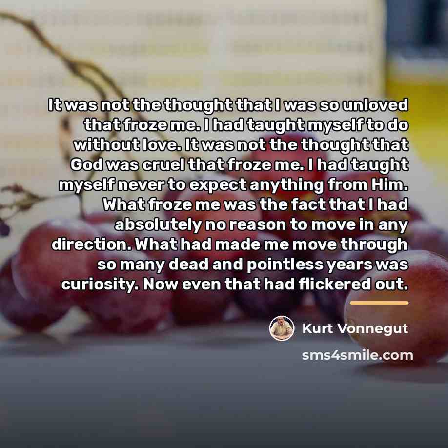 “It was not the thought that I was so unloved…” quote by Kurt Vonnegut