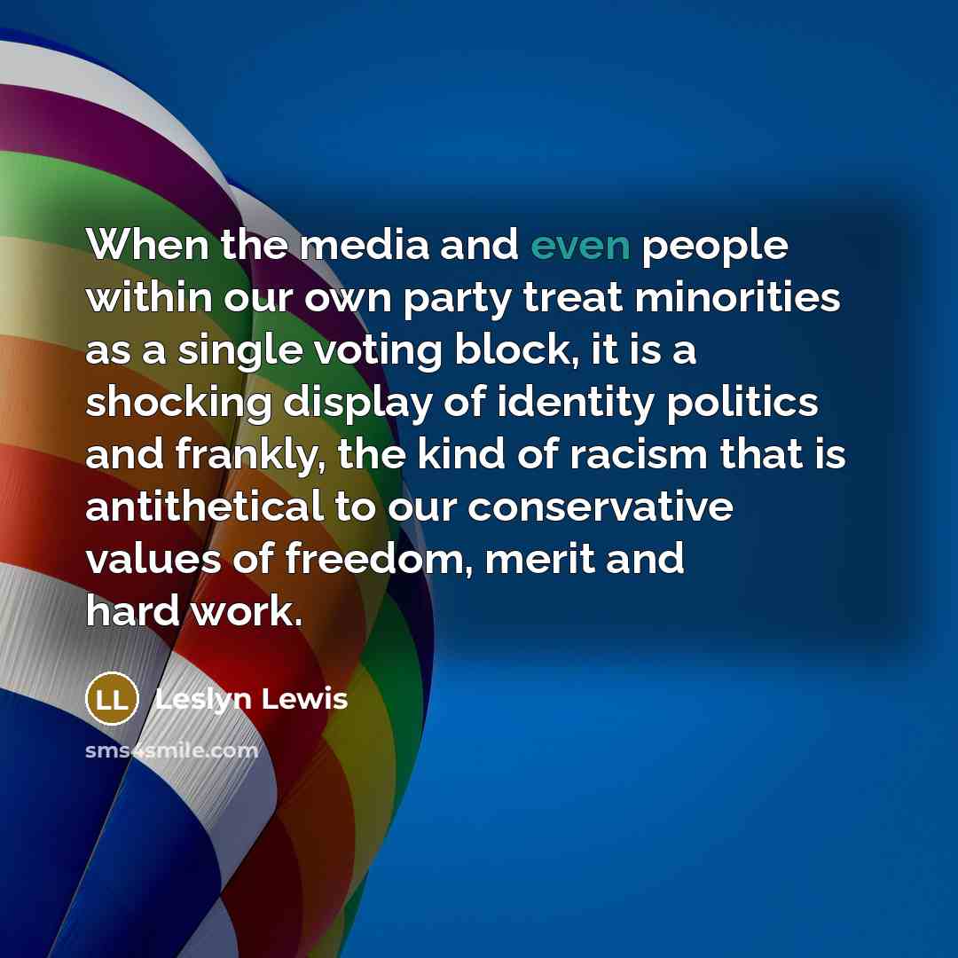 “When the media and even people within our own party…” quote by Leslyn Lewis