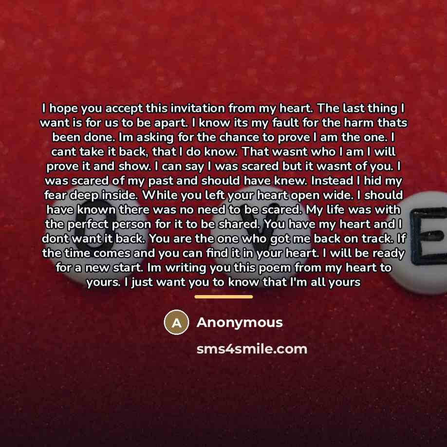 “I hope you accept this invitation from my heart. The…” quote by Anonymous