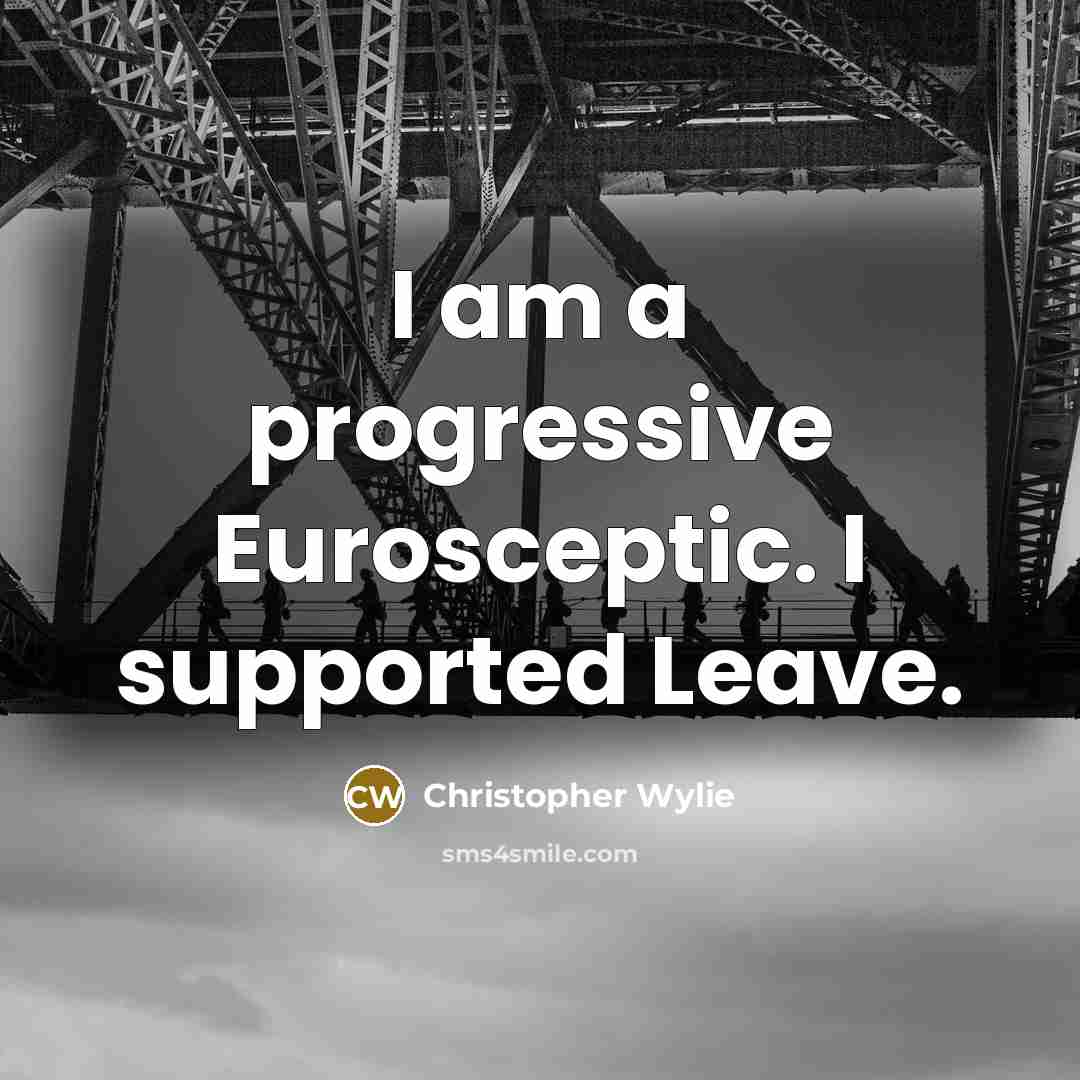 “I am a progressive Eurosceptic. I supported Leave.…” quote by Christopher Wylie