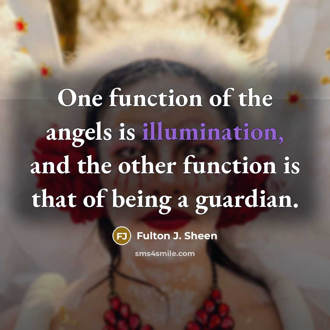 “One function of the angels is illumination, and the other…” quote by Fulton J. Sheen